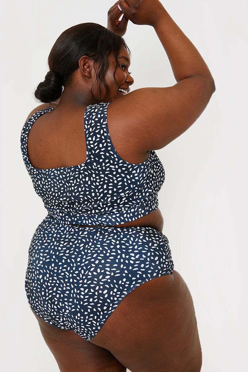 Smudge Spot Print High Waist Bikini Bottoms - Image 12