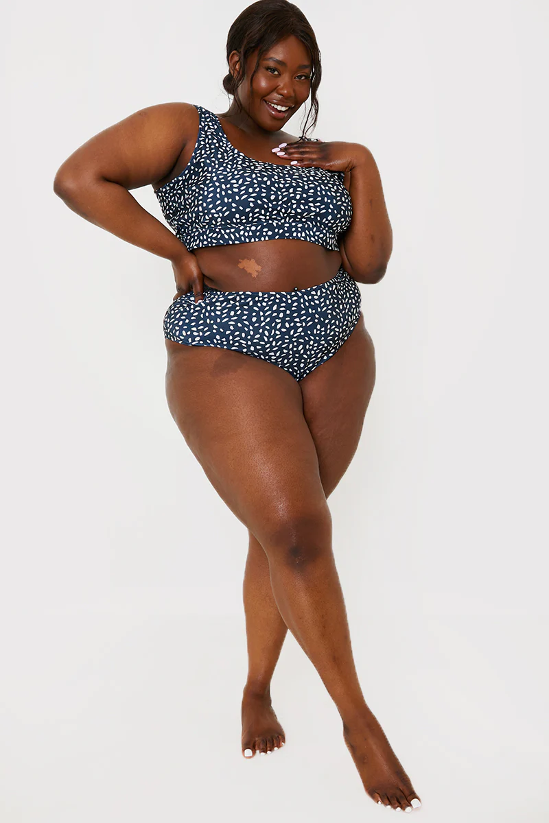 Smudge Spot Print High Waist Bikini Bottoms - Image 7