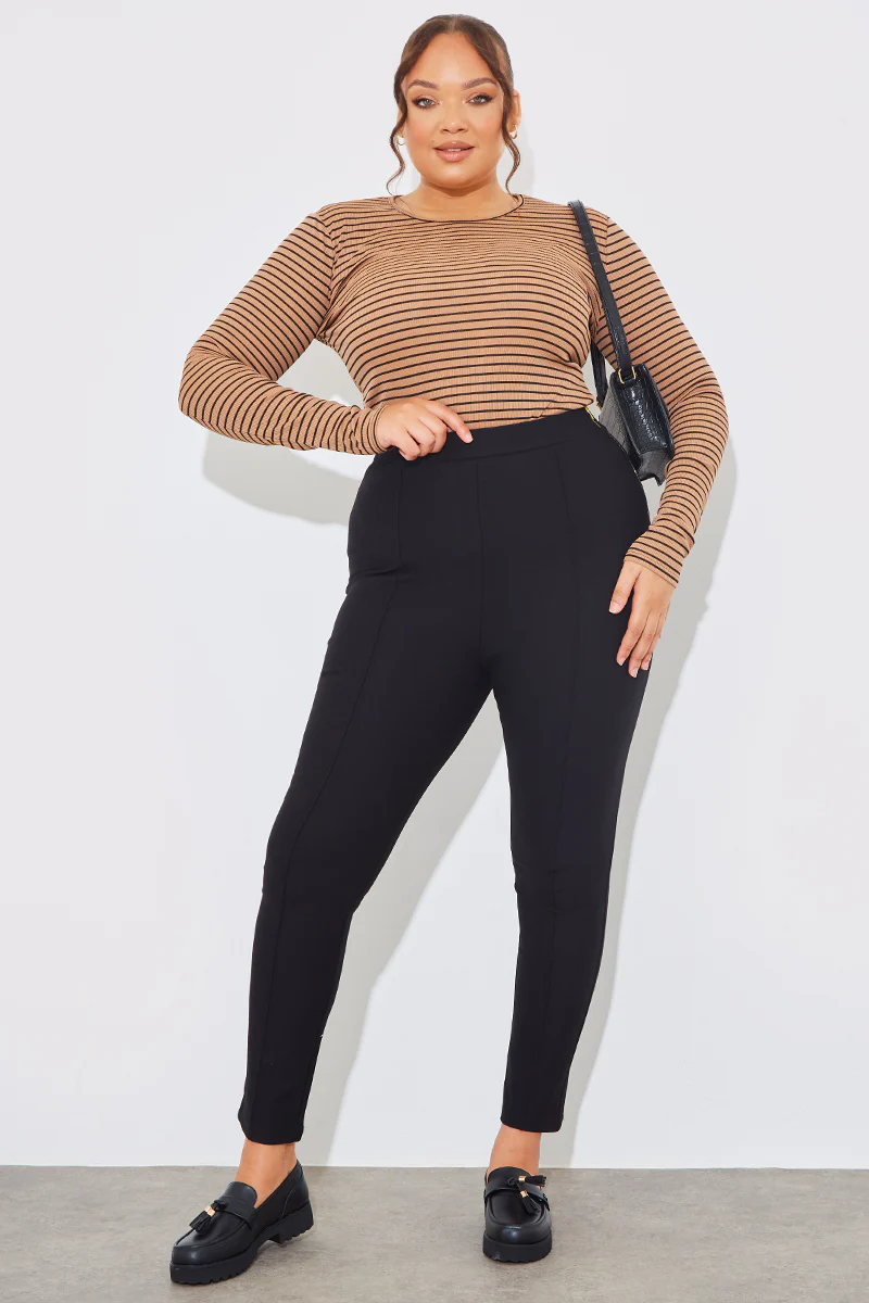 Striped Ribbed Long Sleeve Top - Image 32