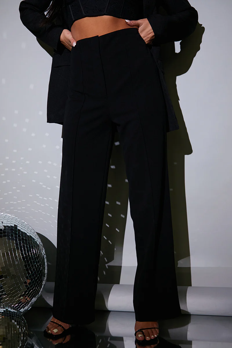 Wide Leg Seam Front Tailored Trouser - Image 2