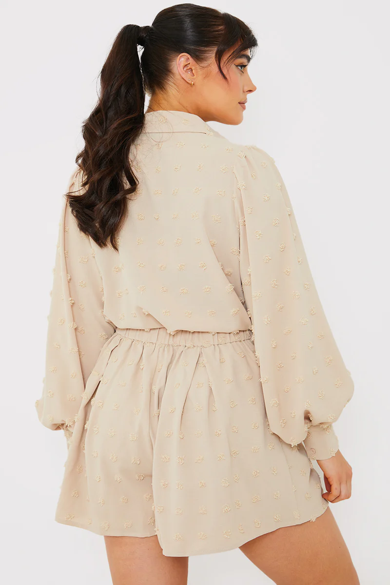 Textured Dobby Detail Co-Ord Shorts - Image 4