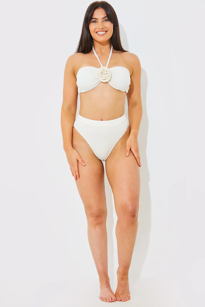 Textured High Waist Bikini Bottoms - Image 2