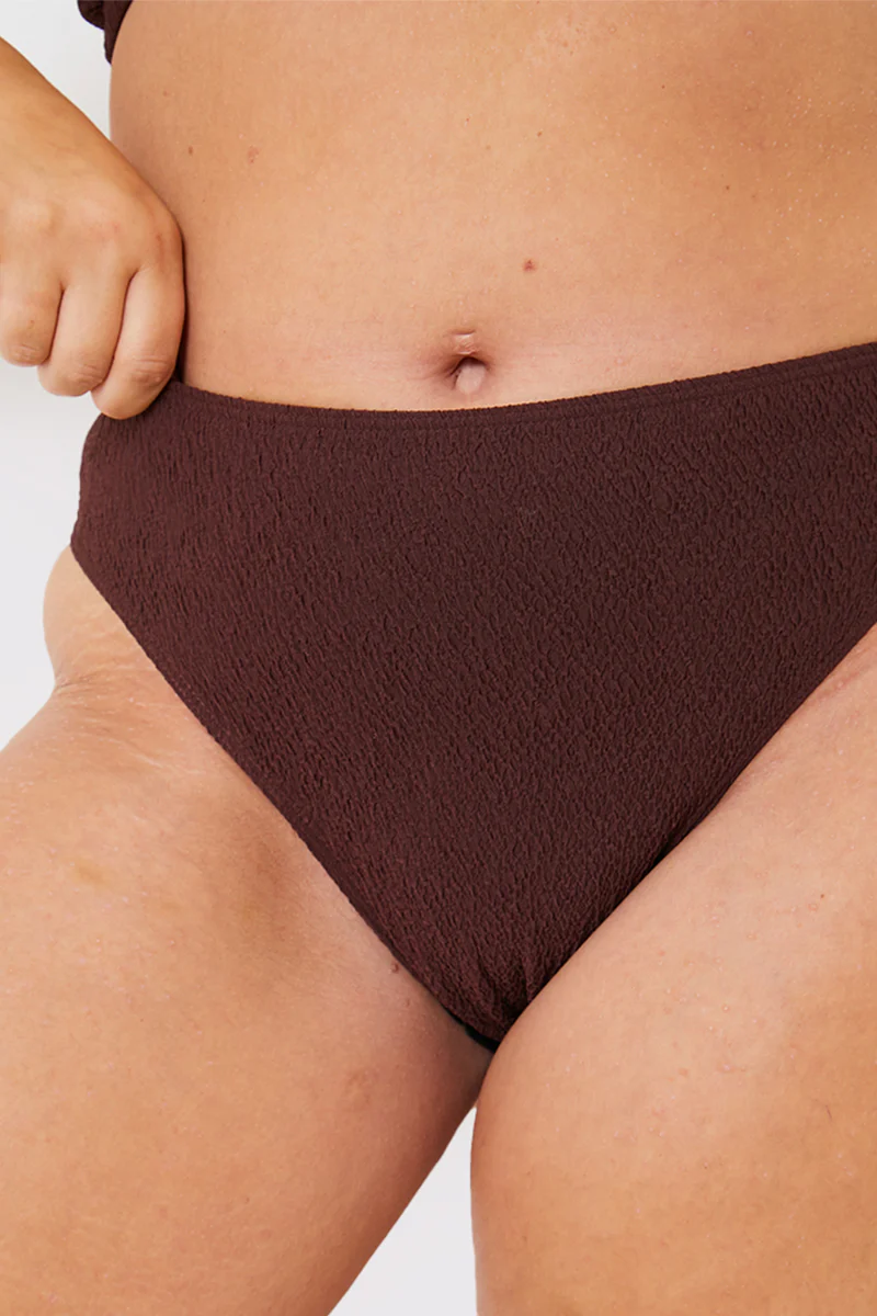 Textured High Waist Control Bikini Bottom - Image 7