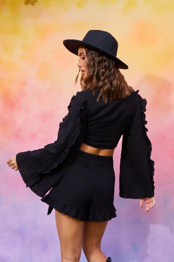 Textured Tie Front Coord Top - Image 4