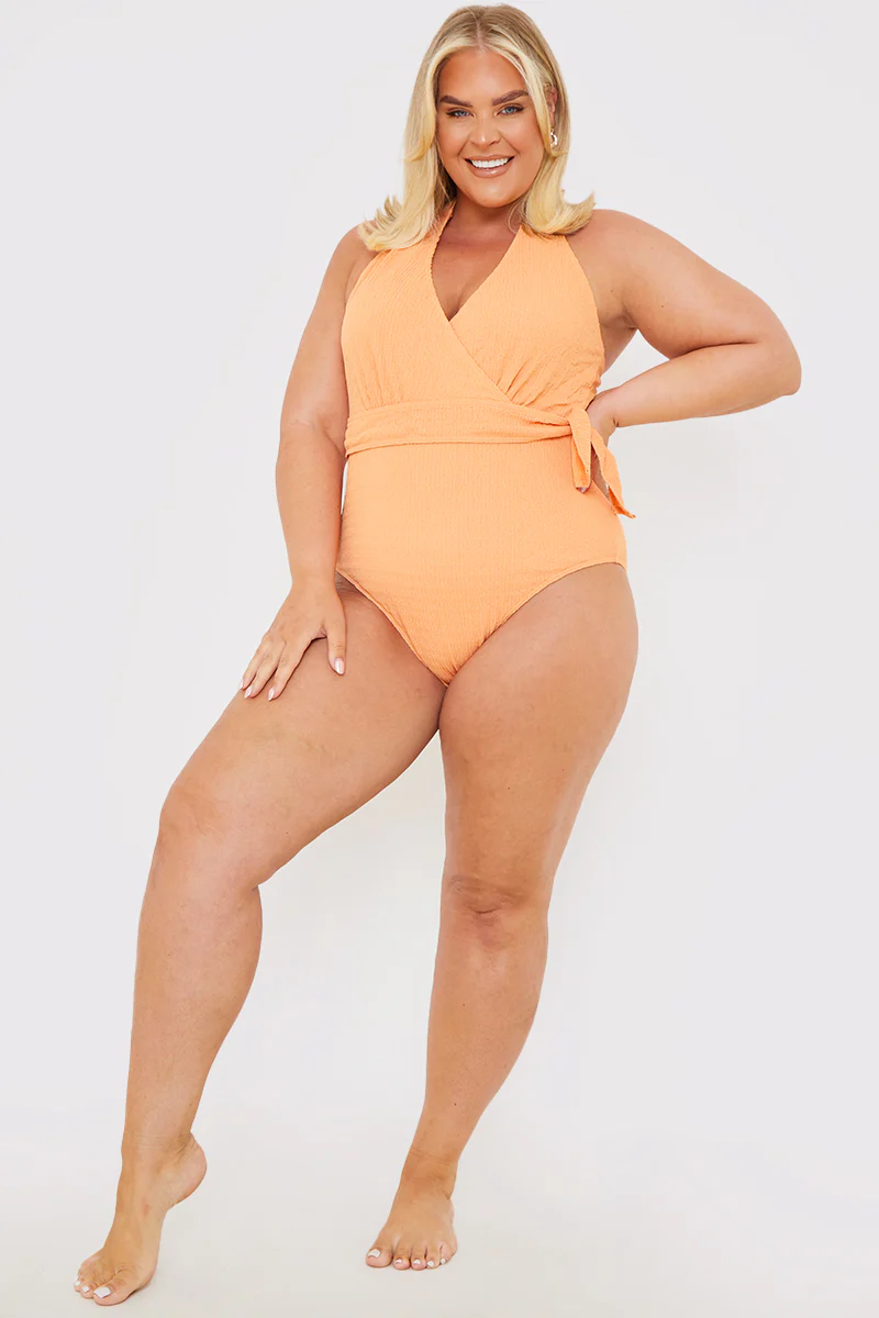 Textured Wrap Swimsuit - Image 10