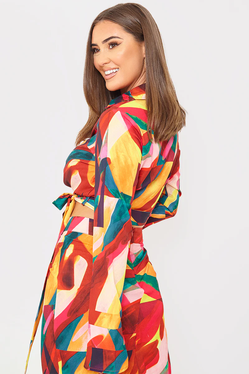 Tie Front Cropped Shirt - Image 4