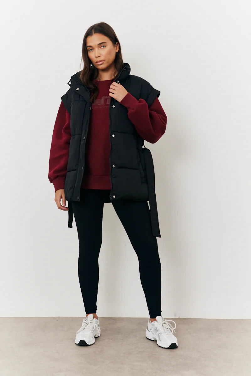 Tie Waist Puffer Gilet - Image 2
