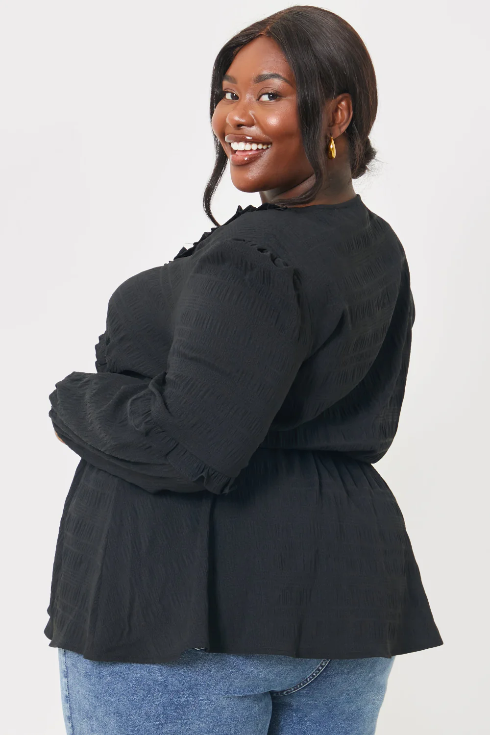 V Neck Frill Detail Blouse - Image 11
