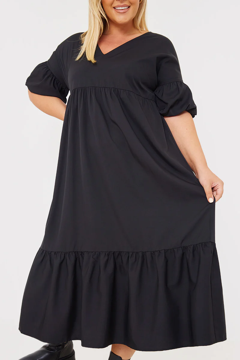 V Neck Smock Maxi Dress - Image 6