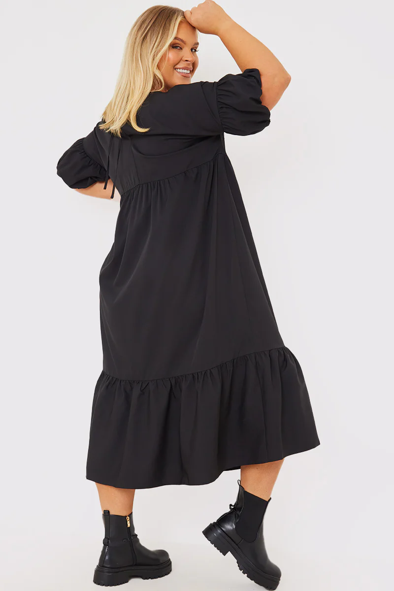 V Neck Smock Maxi Dress - Image 7