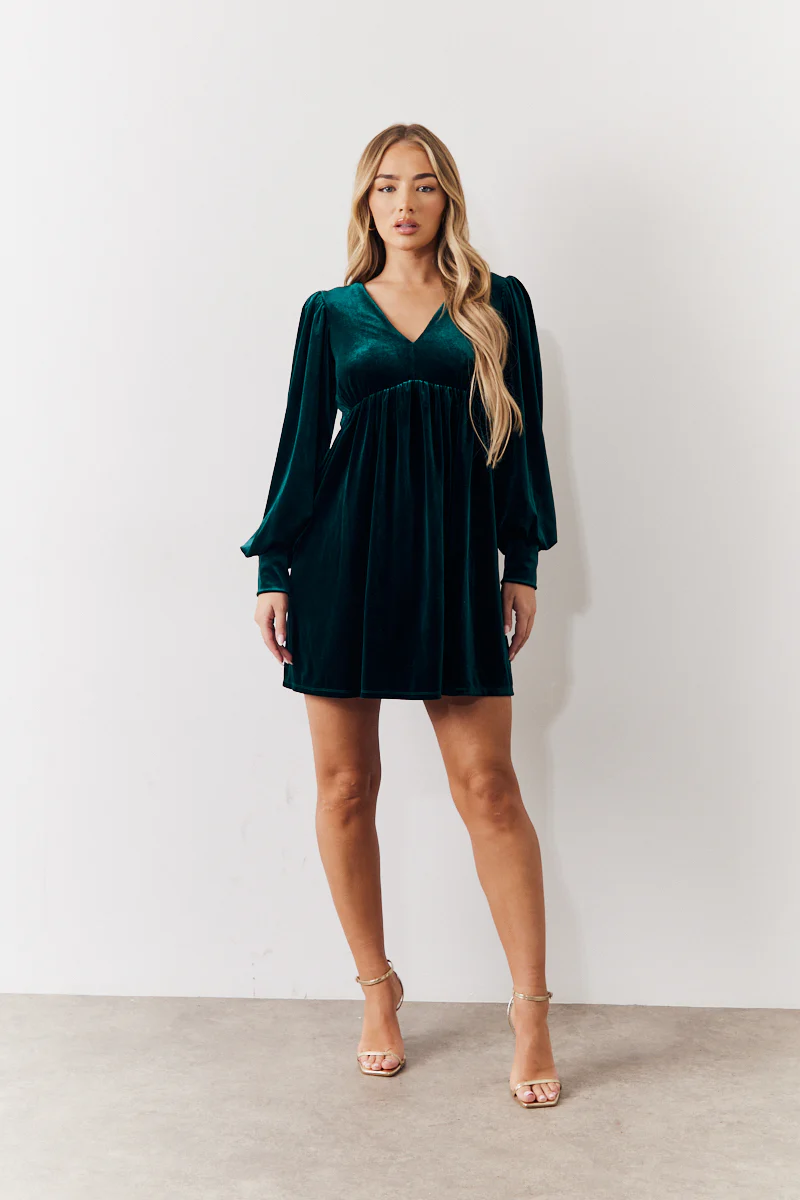 Velvet Smock Mini Dress - Image 2