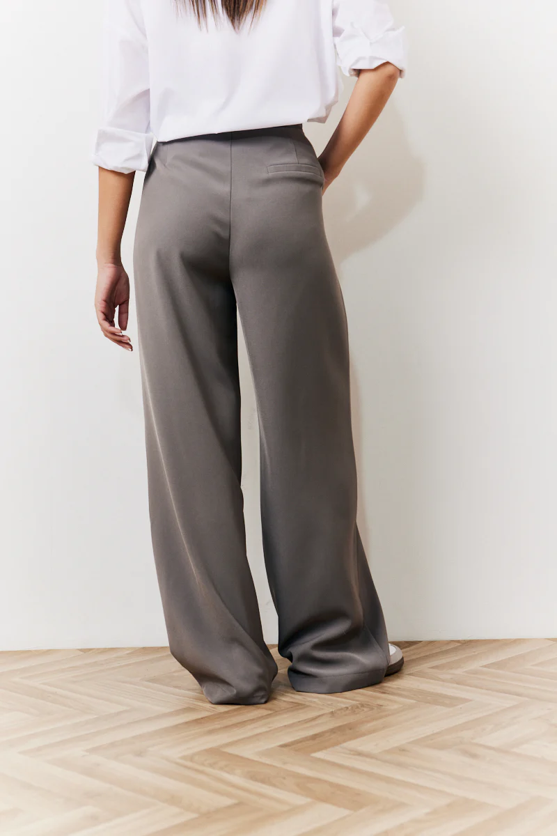 Grey Waistband Detail Tailored Trouser - Image 4