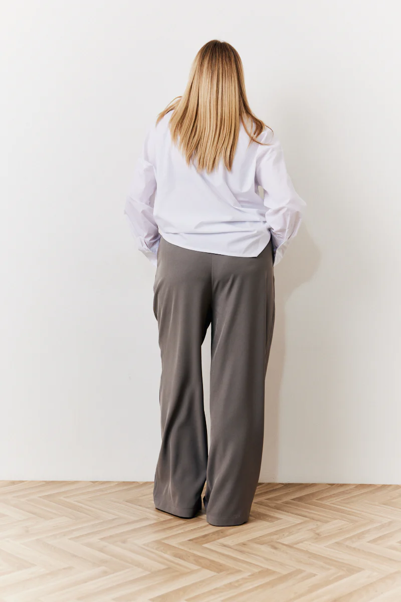 Grey Waistband Detail Tailored Trouser - Image 7