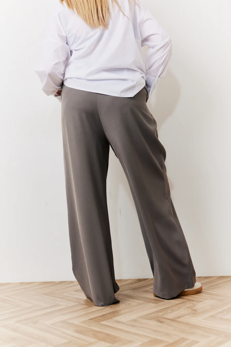 Grey Waistband Detail Tailored Trouser - Image 8