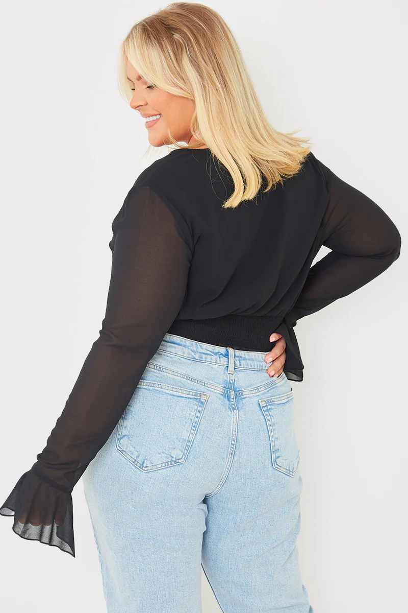 Wrap Front Flared Cuff Bodysuit - Image 16