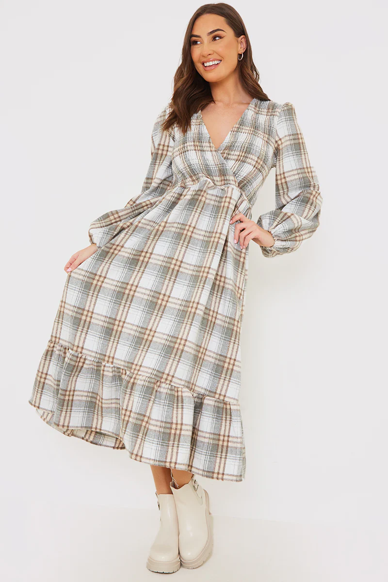 Wrap Front Midi Dress