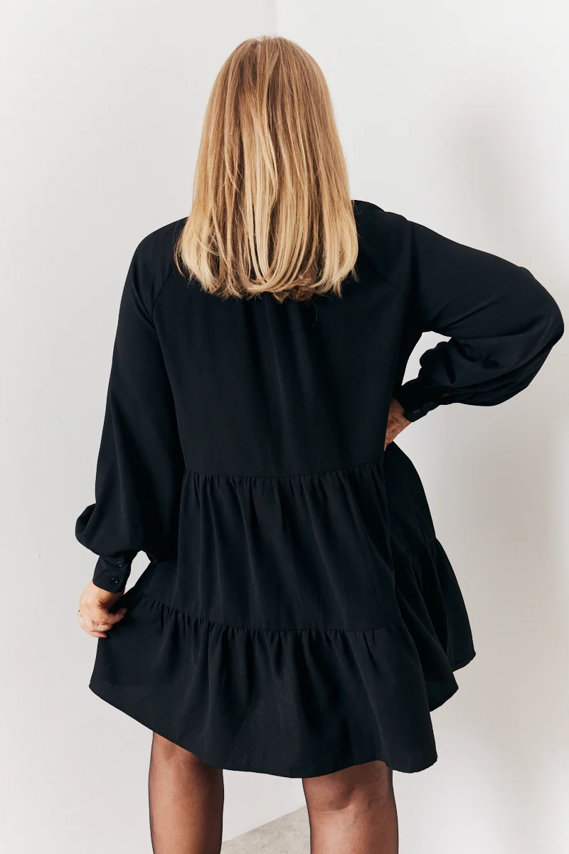 Wrap Front V-Neck Smock Dress - Image 7