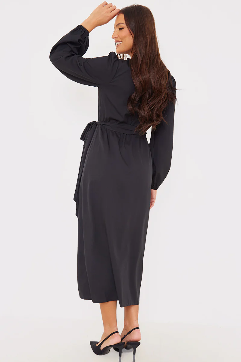 Wrap Waist Midi Dress - Image 3